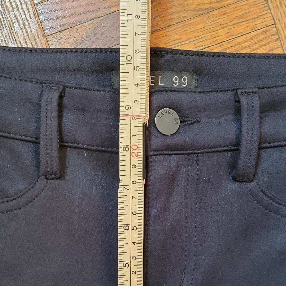 Level 99 Black Velveteen Skinny Pants Size 27 Stretch - Picture 6 of 10